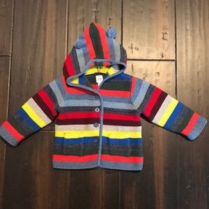 Baby Gap Multi-Colored Striped Hoodie 12/18M NWOT
